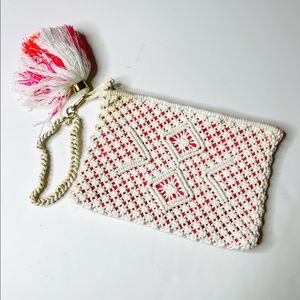 EUC Lilly Pulitzer White, Hot Pink & Orange Clutch